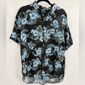 Rails Carson Floral Short Sleeve Linen Blend festival vacation Button up size xl